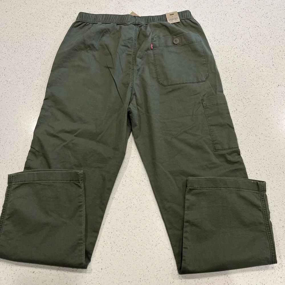 Levi's Easy Relaxed Surplus Fatigue Pants Mens M Linen Blend Elastic Drawstring